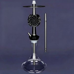 Chicha Premium V2A en acier inoxydable Rose Purge avec base en verre de 55 cm, un seul tuyau, pour salon et bar, ensemble OEM en gros - Product Image 6
