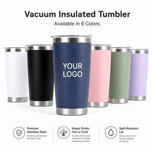 Custom Logo 20oz Vacuum Insulated Tumbler Stainless Steel Slim Travel Mug With Straw Reusable Coffee Cup For <b>Hot</b> Cold <b>Drinks</b> - Product Image 1