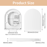 Ensemble de couvercles de toilettes en forme de D/U personnalisés pour le marché britannique, vente en gros, avec bouton unique, déverrouillage rapide, fermeture douce, en plastique PP