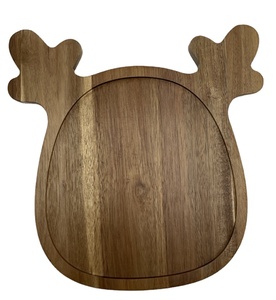 Usine vendant des assiettes en bois écologiques Plateau de service en bois <span class=keywords><strong>d</strong></span>'acacia naturel <span class=keywords><strong>cadeau</strong></span> de Noël pour la famille - Product Image 1