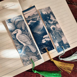 Meilleure vente transfrontalière : Lot de 12 feuilles de papier cyanotype 5*14 pour marque-pages, Matériaux DIY, 12 marque-pages aléatoires avec pompons, pour l'art et l'éducation - Product Image 6