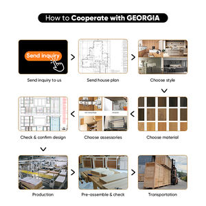 Белые кухонные шкафы из цельного дерева с полукруглой ручкой для дома, Современные Столешницы из спеченного камня, рифленый деревянный кухонный Остров - Product Image 6