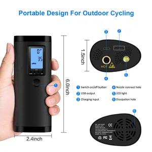 Newo 제품 다기능 자동 스마트 휴대용 작은 전기 고압 무선 자전거 펌프 공기 압력 게이지