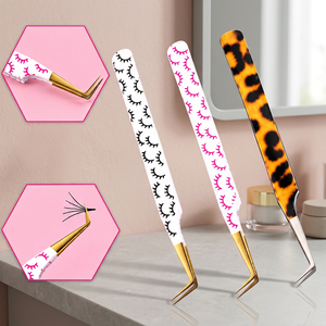 Juego de pinzas para pestañas, puntas dentadas de acero inoxidable, precisión para la aplicación de extensiones de pestañas - Product Image 4
