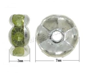 Flor onda Rondelle Rhinestone joyería espaciador hierro <span class=keywords><strong>plata</strong></span> Color plateado níquel <span class=keywords><strong>plomo</strong></span> y cadmio libre 7x3mm 100 unids/bolsa 940573 - Product Image 5