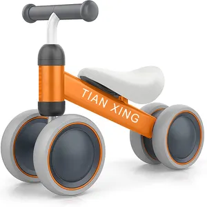 دراجة توازن للأطفال, دراجة توازن للأطفال مزودة بـ 4 عجلات مع عجلة ناعمة للقدم ورافعة صغيرة لتوازن الأطفال مناسبة لعمر 1 سنة