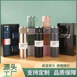 Custom Logo High-Grade Stainless Steel Thermos Cup with Three Cover Gift Box Carafe & Mug Warmer a Perfect Personalized Gift - Product Image 2