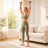 Set de 11 Bandas de Resistencia de TPE con Asas, Anclaje para Puerta, Correas para Tobillos, Bolsa de Transporte para Gimnasio en Casa, Entrenamiento de Cuerpo Completo, Logotipo Personalizado