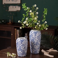 MSH élégant vase en céramique bleu et blanc chinois pour la décoration de mariage de plantes hydroponiques