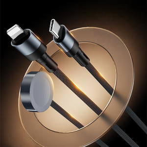 Cable Tipo C 3 en 1 Premium, 100W PD, Cargador Rápido, Cable de Nailon Trenzado para iPhone, <span class=keywords><strong>Apple</strong></span> <span class=keywords><strong>Watch</strong></span> y Samsung - Product Image 4