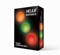 Balles de golf de tournoi en Surlyn à deux couches, lumineuses pour l'entraînement nocturne, absorbant la lumière automatiquement, poids 45g, 342 fossettes, 80
