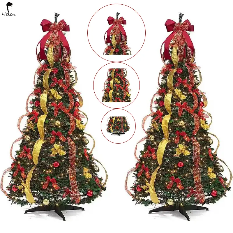 Лидер продаж, складная растягивающаяся Рождественская елка в форме пагоды на фабриках для рождественских семейных встреч и вечеринок