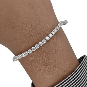 Women's 5.50 Ct Lab Grown Diamond Tennis Bracelet in <b>Solid</b> 14K White <b>Gold</b> Unique Wedding Anniversary Gift - Product Image 1