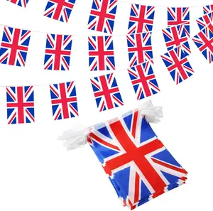 도매 사용자 정의 직사각형 모양 디지털 인쇄 폴리 에스테르 영국 번트 깃발 야외