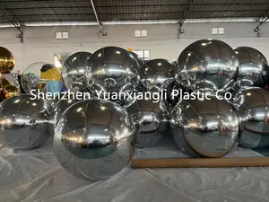 Silver Giant Inflatable BalloonEvent DecorationOutdoor PVC BalloonReflective BalloonSilver Inflatable Mirror Balloon