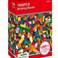 Bloques de Construcción de Plástico de Alta Calidad, Juguetes para Niños, Juego de Bricolaje Compatible con Todos los Bloques, 1000 Piezas