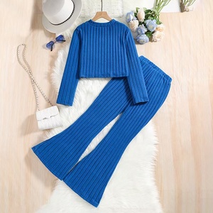 Ensemble de vêtements pour adolescentes, automne-printemps, style décontracté, nouvelle mode, chemise à manches longues et pantalon évasé - Product Image 4