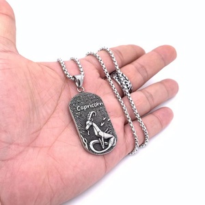 Colliers pour hommes avec signe astrologique 3D des 12 zodiaques, pendentif au design unique de horoscope - Product Image 4