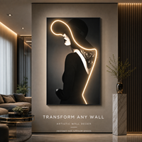 Art mural en cristal illuminé, silhouette de femme monochrome, portrait de danseuse, pour salon, chambre, hôtel, décoration