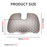 Coussin de Siège en Silicone Design en Nid d'Abeille Doux Confortable Antidérapant Lavable pour Chaise de Bureau Oreillers Lombaires Coussins de Siège