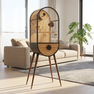 Jaula de madera grande para aves, tipo aviario, para cría y vuelo, para guacamayos y loros, con bandeja, al por mayor - Product Image 1