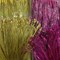 LE-499 Prix usine 70cm 180-200 fourches Herbe de paon artificielle, Herbe artificielle faite à la main effet feu d'artifice pour arrangements floraux événementiels et de fête