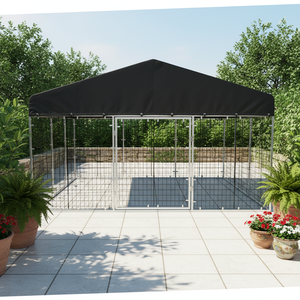 Enclos de jeu pour chien en métal grand format, sécurisé, antirouille, avec couverture, en chaîne maillée, vente en gros d'usine - Product Image 4