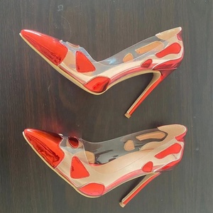 Color <b>Block</b> Upper Pointed Fashionable Women Dress Shoes Summer Pumps Lady's High Heel Stiletto on Big Size 47 - Product Image 5