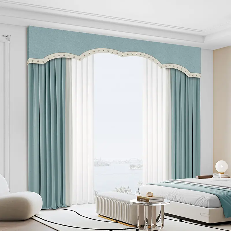 QINGYING tela de lino moderna control remoto automático motorizado eléctrico inteligente casa dormitorio sala de estar cortinas de lujo cortinas