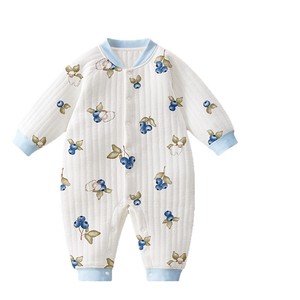 Autumn <strong>Winter</strong> Newborn <strong>Baby</strong> One-Piece Quilted Cotton Pajamas Warm Thickened Romper Cute Monk-Style Design for Crawling <strong>Clothes</strong> - Product Image 1