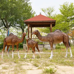 Life Size Camel Statue Large Fiberglass Camel Simulation Animal Sculpture For Outdoor Garden Courtyard Decoration