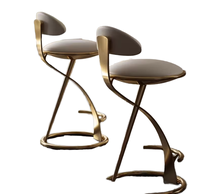 Tabouret de bar moderne incurvé en velours, inspiré des chaises de comptoir, idéal pour cuisine, salle à manger, hôtel, événements, club, bar à domicile, îlot de cuisine - Vente chaude