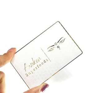 Tarjetas de visita de PVC de doble cara Acabado metálico chapado en oro y negro con serigrafía - Product Image 6