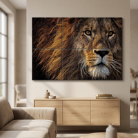 Panneaux Acoustiques Décoratifs Modernes en Fibre de Polyester à Motif Lion, Peinture Murale Artistique, Panneaux Absorbants du Son pour Salon et Chambre à Coucher, Personnalisables