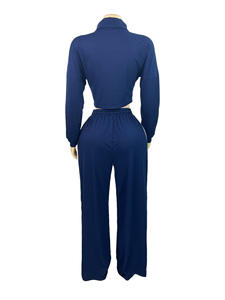 Nuevo Conjunto de 2 Piezas de Patchwork para Mujer, Chándal Color Block, Chaqueta Corta con Cremallera de Manga Larga + Pantalones Rectos, Conjuntos Casuales de Dos Piezas - Product Image 3