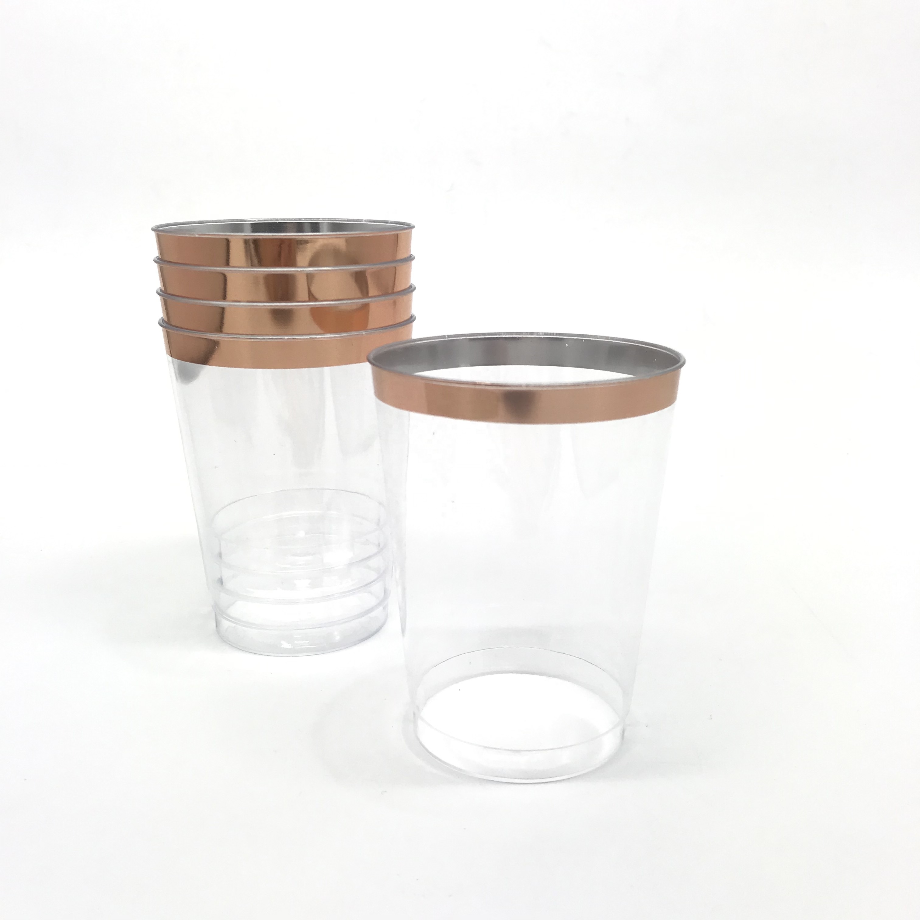 10oz Silver Rim Hard Plastic Cup