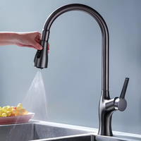 Robinet mélangeur moderne monocommande monotrou eau chaude et froide avec douchette extractible et robinet multifonction en laiton