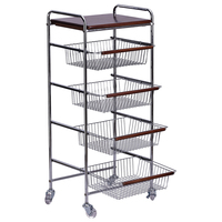 Chariot de cuisine moderne, organisateur, mobile, petit, solide, 4 étagères, 5 niveaux, rotatif, pour servir les aliments