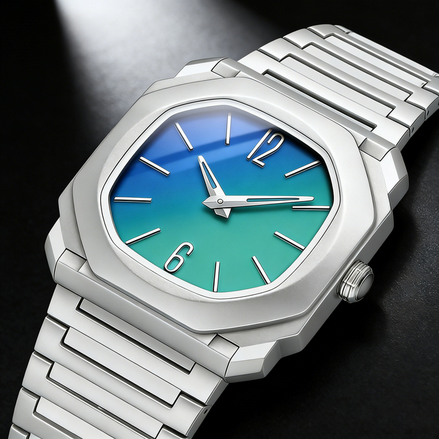 OEM Customized Sport Men's Fashion Luxury Quartz Watch with Glass Dial Pointer Display Simple Gradient Design Plastic Band