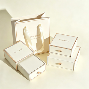 OEM Custom Logo Rigid Jewelry Drawer <b>Box</b> & Matching <b>Gift</b> Bag - Sustainable Cardboard Packaging for Jewellery <b>Gift</b> Wholesale - Product Image 1