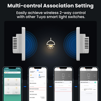 Interrupteur mural intelligent GIRIER Tuya Smart Home EU, sans fil neutre requis, verre trempé 2.5D, tactile, ZigBee