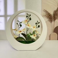 Décoration Murale Artificielle Faite à la Main, Orchidée Phalaenopsis à 9 Fleurs, Lot de 3 Pots, Idéale pour Noël et les Remises de Diplômes