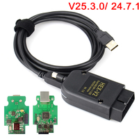 Interfaz VAGCOM V25.3 HEX V2 Actualizada 24.5 para VW, AUDI, Skoda, Seat, Herramienta de Diagnóstico Automotriz Multi-Idioma, Gran Venta 2026