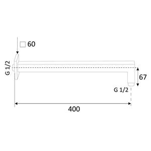 Bras de douche carré en ABS poli et brossé de 40 cm avec robinets thermostatiques chauds et froids, ensembles de douche pluie chromés pour appartement - Product Image 2