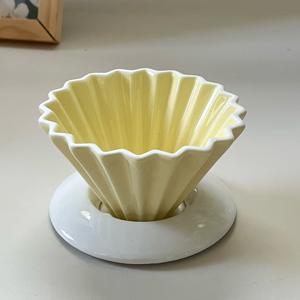 <span class=keywords><strong>Filtre</strong></span> à café en céramique en forme de fleur élégant goutteur pour café avec support en bois - Product Image 3