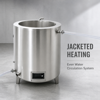 Marmite industrielle à double enveloppe en acier inoxydable pour la cuisson, équipement électrique avec circulation d'eau et refroidissement rapide