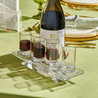 Ensemble de coupes Kiddush en Lucite, six verres à shot, plateau à liqueur en acrylique, cadeau Judaica, support de table Shabbos, présentoir Lechaim