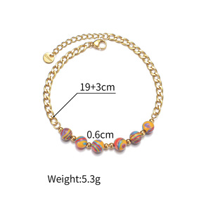 Printemps été Cuba chaîne <span class=keywords><strong>pierre</strong></span> naturelle Simple titane acier Bracelet loisirs <span class=keywords><strong>vacances</strong></span> étanche acier inoxydable bijoux - Product Image 5