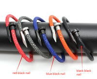 Echte Stingray lederen StingHD stijl roestvrijstalen nagelarmband voor mannen, koppels, verjaardag, Valentijnsdag cadeau, armband sieraden
