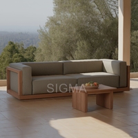 Juego de sofá familiar superventas de alta calidad, muebles de exterior de teca para patio